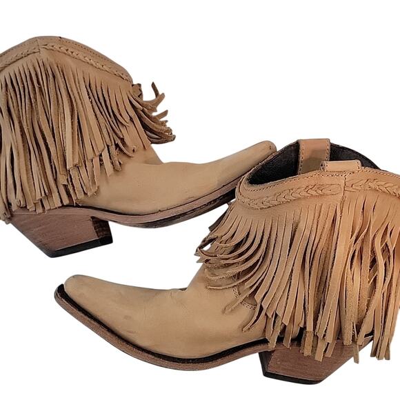 Liberty Black Fringe Cowboy Ankle Boots, 8 - Picture 5 of 13